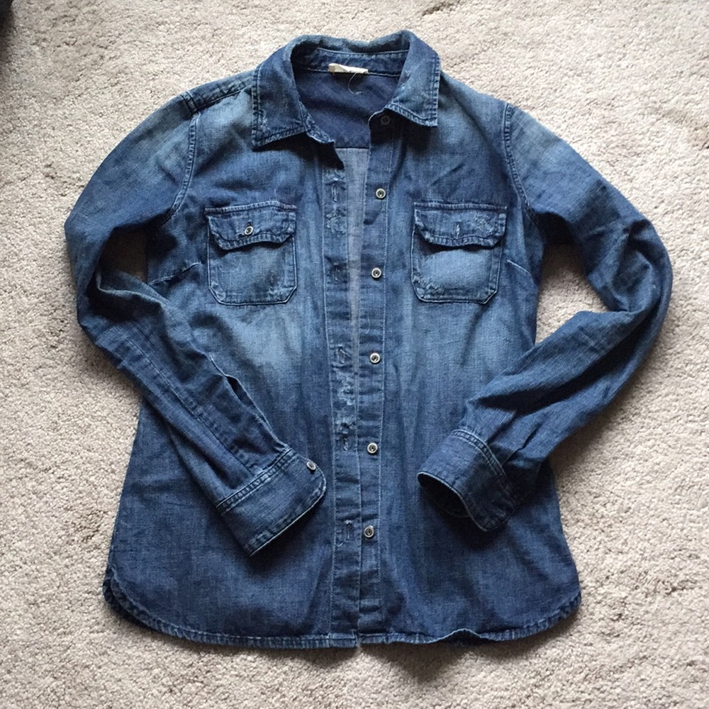 AG denim button down.